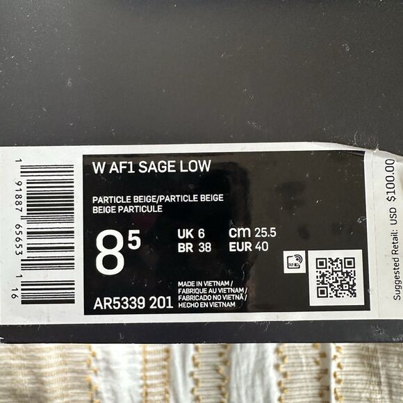 Nike Air Force 1 Women’s AF1 Sage Low Particle Beige/Phantom Platform Size 8.5 - Picture 12 of 14